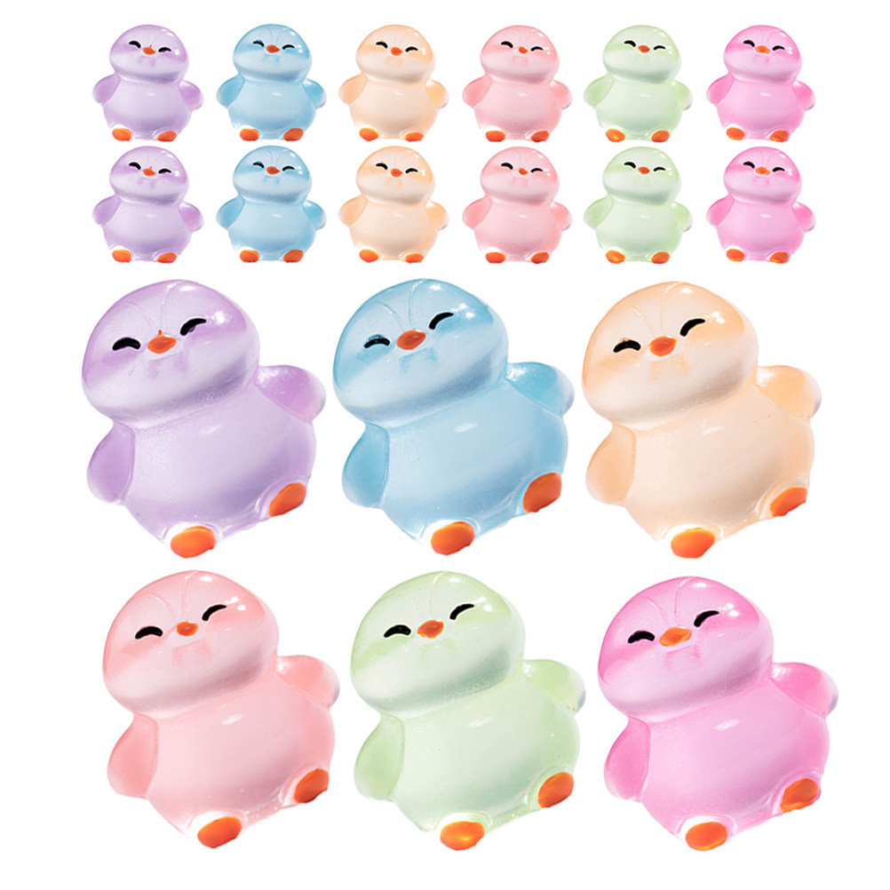 Home Decor Garden Ideas - 18Pcs Glowing Resin Penguins: Cute Mini