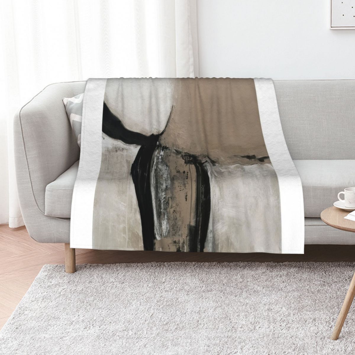 Neutral Throw Blanket - neutral abstract Throw Blanket blankets and