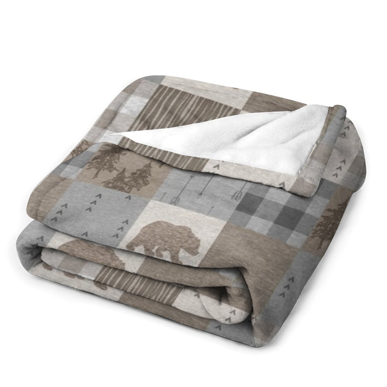 Bear Patchwork - Rustic Neutra - огляд і ціна Neutral Throw Blanket