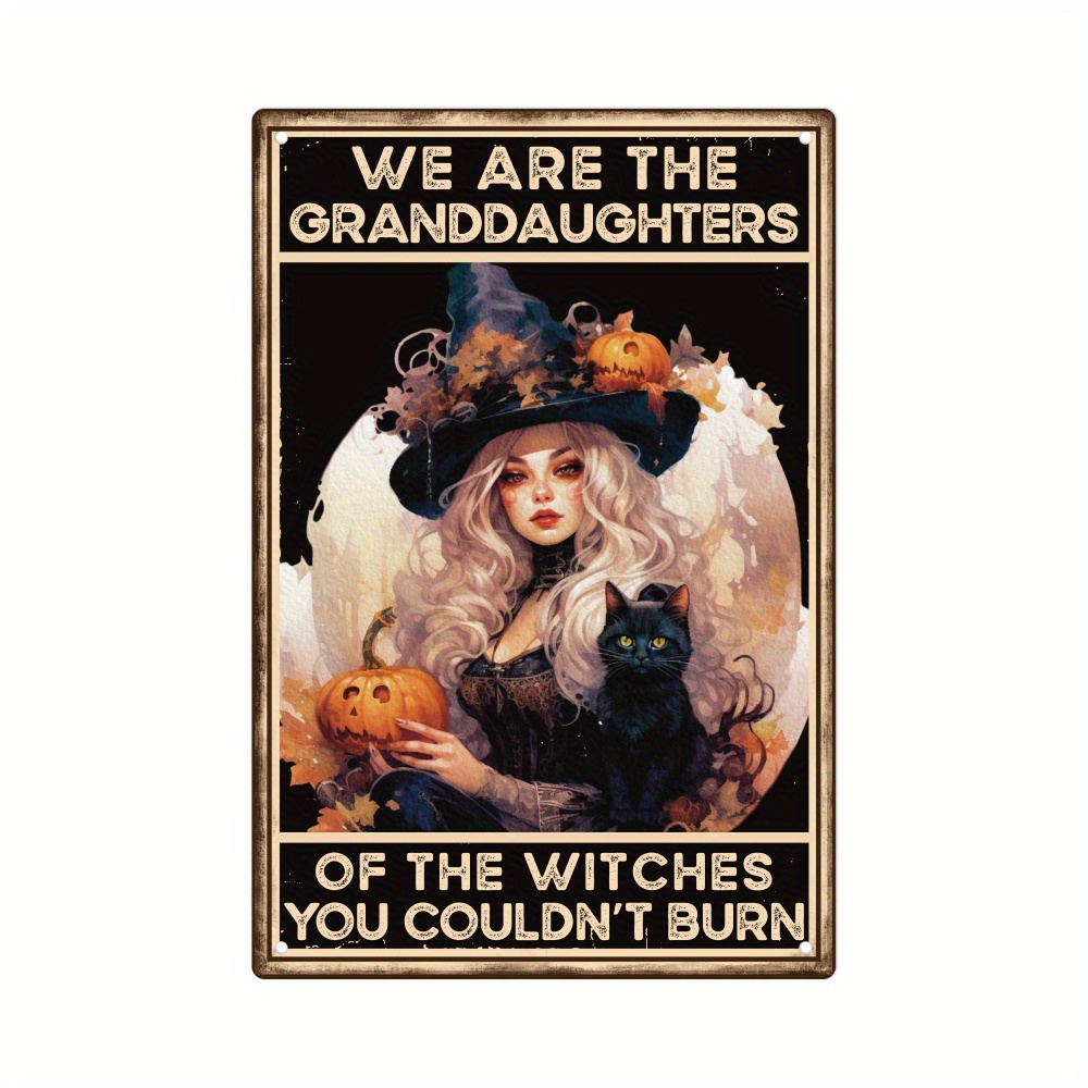 Vintage Witch Metal Tin Sign W - огляд і ціна Home Decor Cat