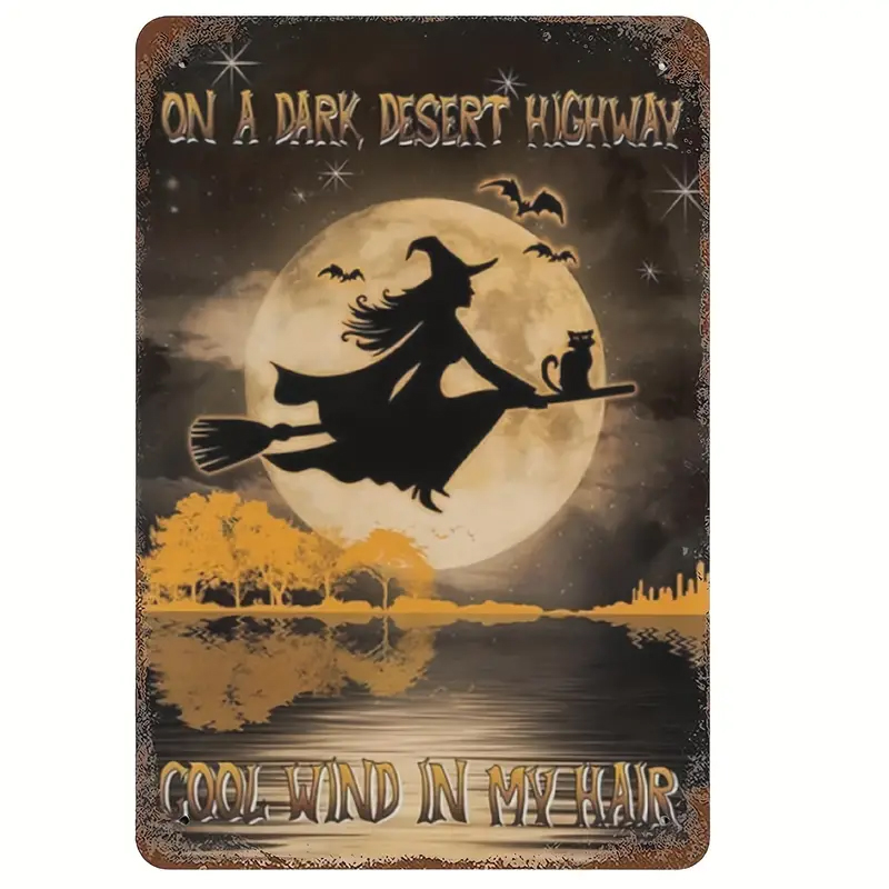 Vintage Witch Metal Tin Sign W - огляд і ціна Home Decor Cat