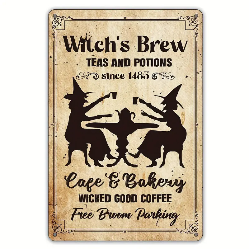 Vintage Witch Metal Tin Sign W - огляд і ціна Home Decor Cat