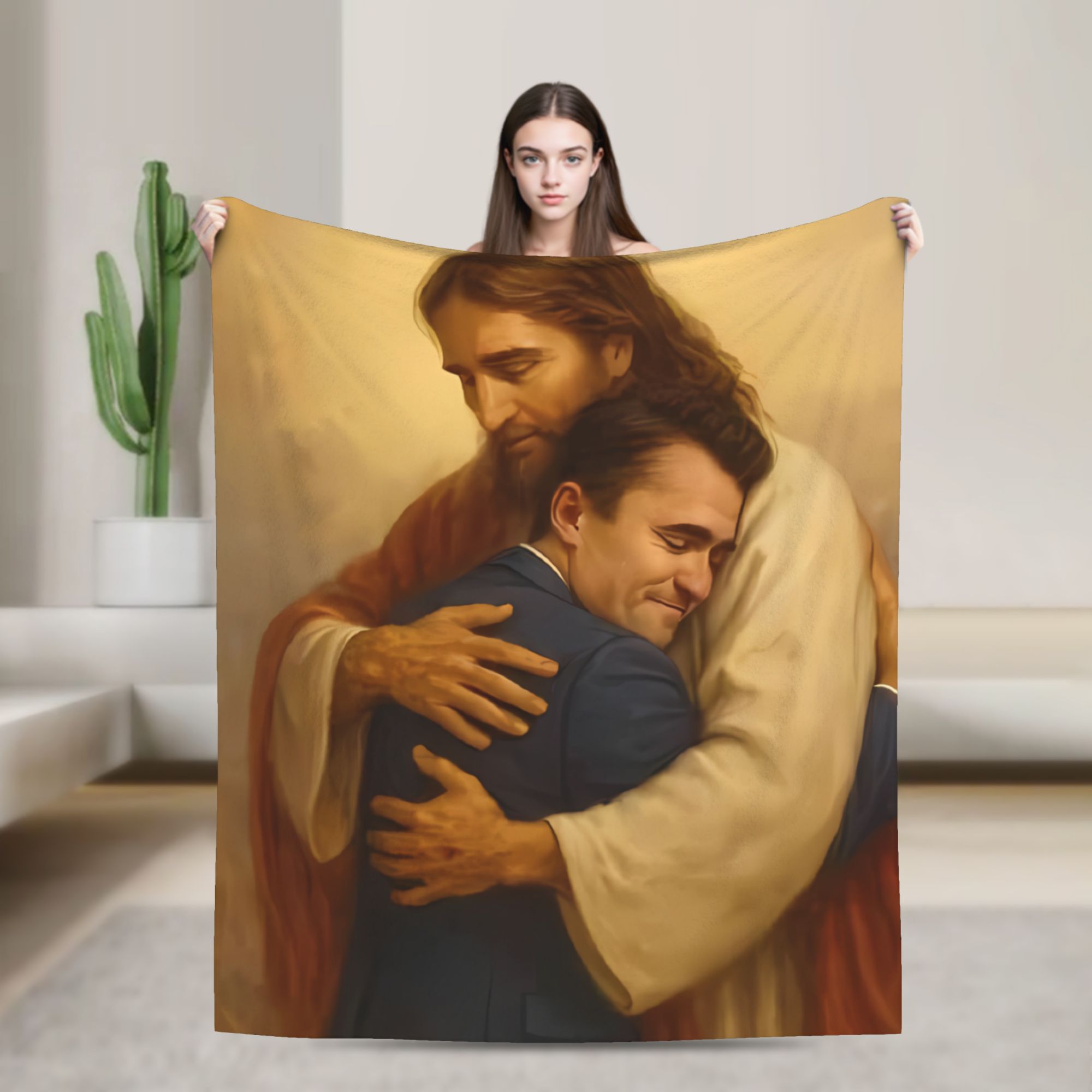 Charlie Kirk Neutral Portrait  - огляд і ціна Neutral Throw Blanket