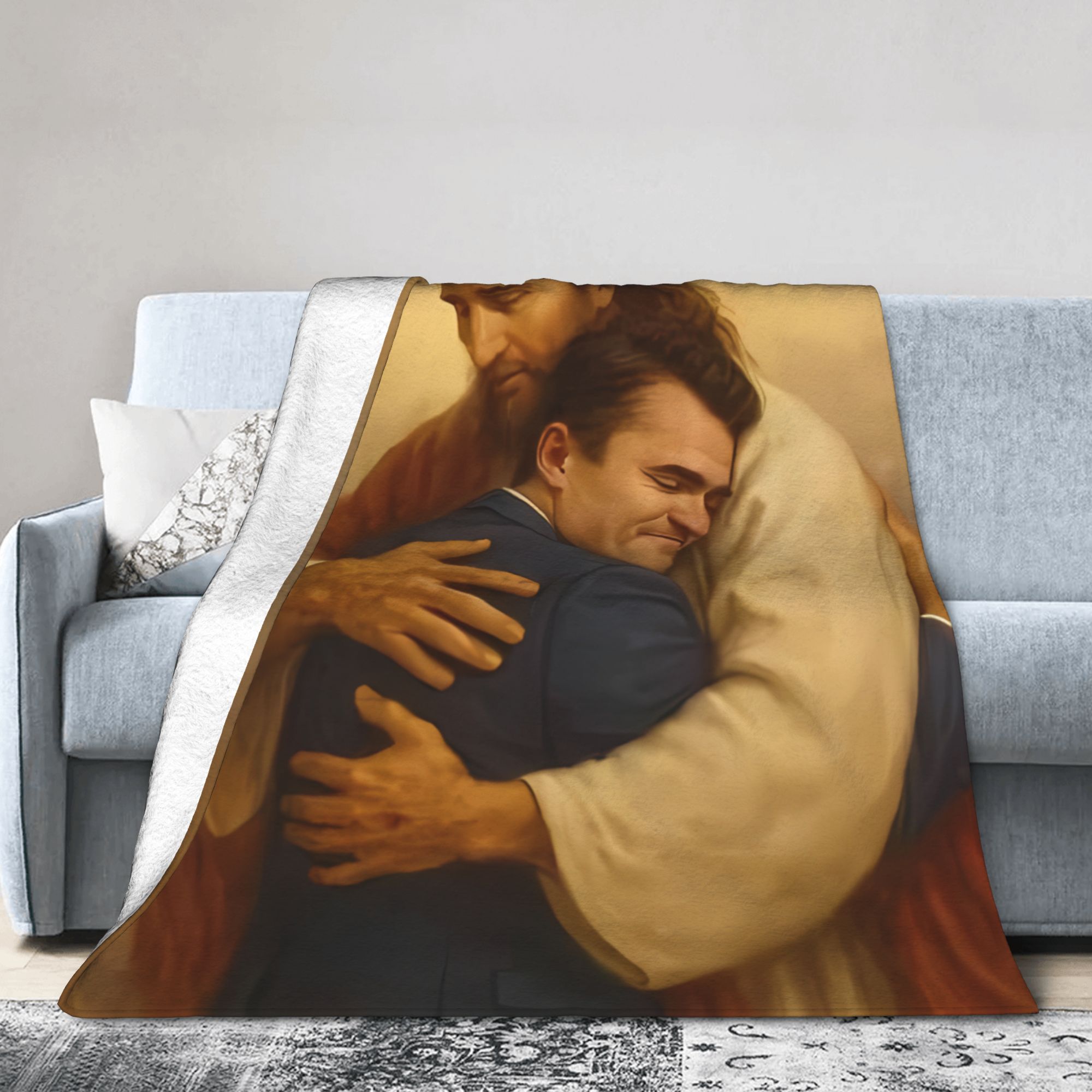 Charlie Kirk Neutral Portrait  - огляд і ціна Neutral Throw Blanket