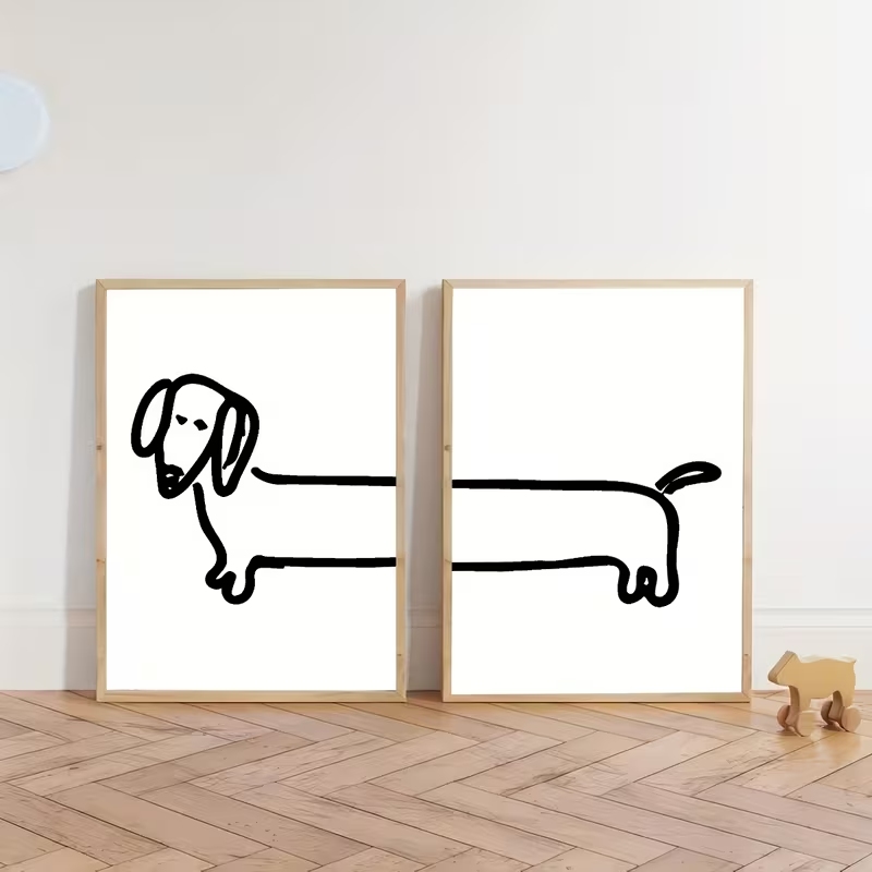 2PCS Modern Dachshund  Funny D - огляд і ціна Home Decor Foto