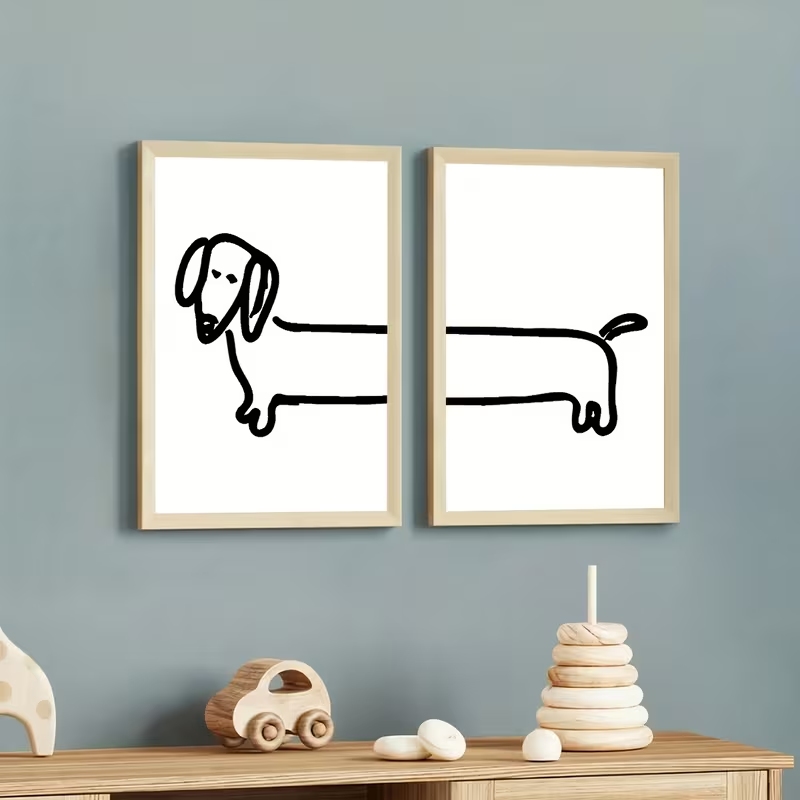 2PCS Modern Dachshund  Funny D - огляд і ціна Home Decor Foto