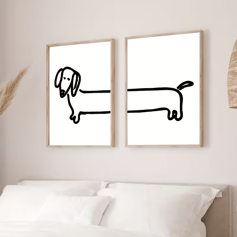 2PCS Modern Dachshund  Funny D - огляд і ціна Home Decor Foto
