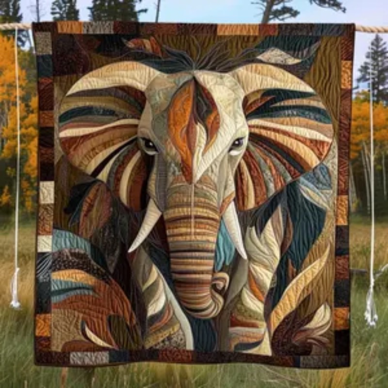 Elephant Quilt – Quilted Blank - огляд і ціна Neutral Throw Blanket