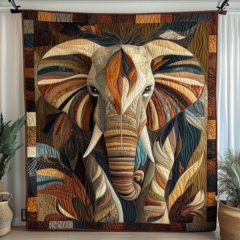 Elephant Quilt – Quilted Blank - огляд і ціна Neutral Throw Blanket