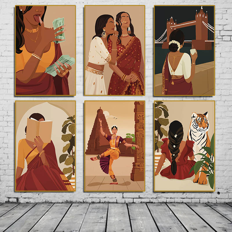 Indian Woman in Saree Reading  - огляд і ціна Home Decor Catalog