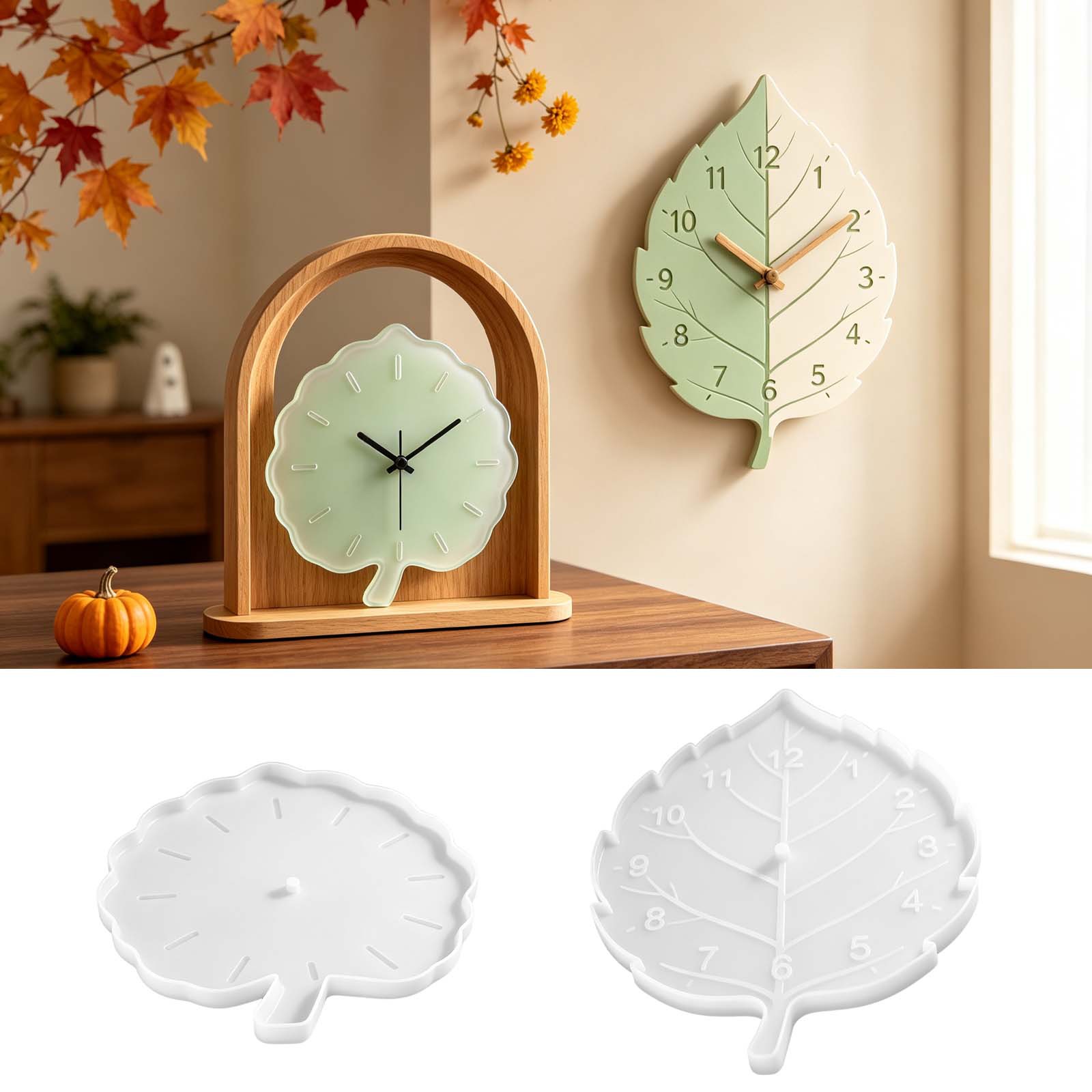 Clock Silicone Molds Leaf Vein - огляд і ціна Home Decor Wall Molding