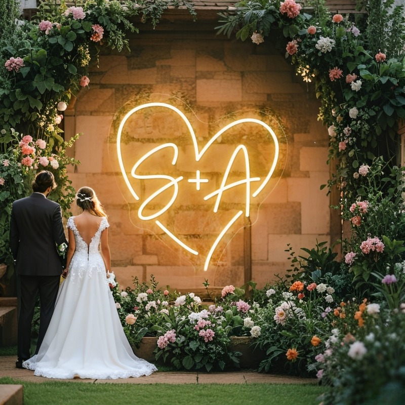 Custom Initials Heart LED Neon - огляд і ціна Home Decor Nepal