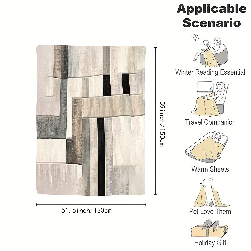 Luxurious Polyester Flannel Th - огляд і ціна Neutral Throw Blanket