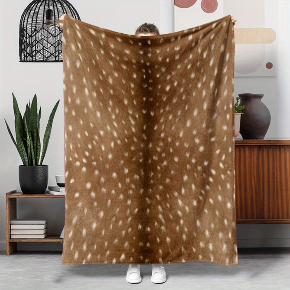 Vintage Brown Deer Spotted Ani - огляд і ціна Neutral Throw Blanket