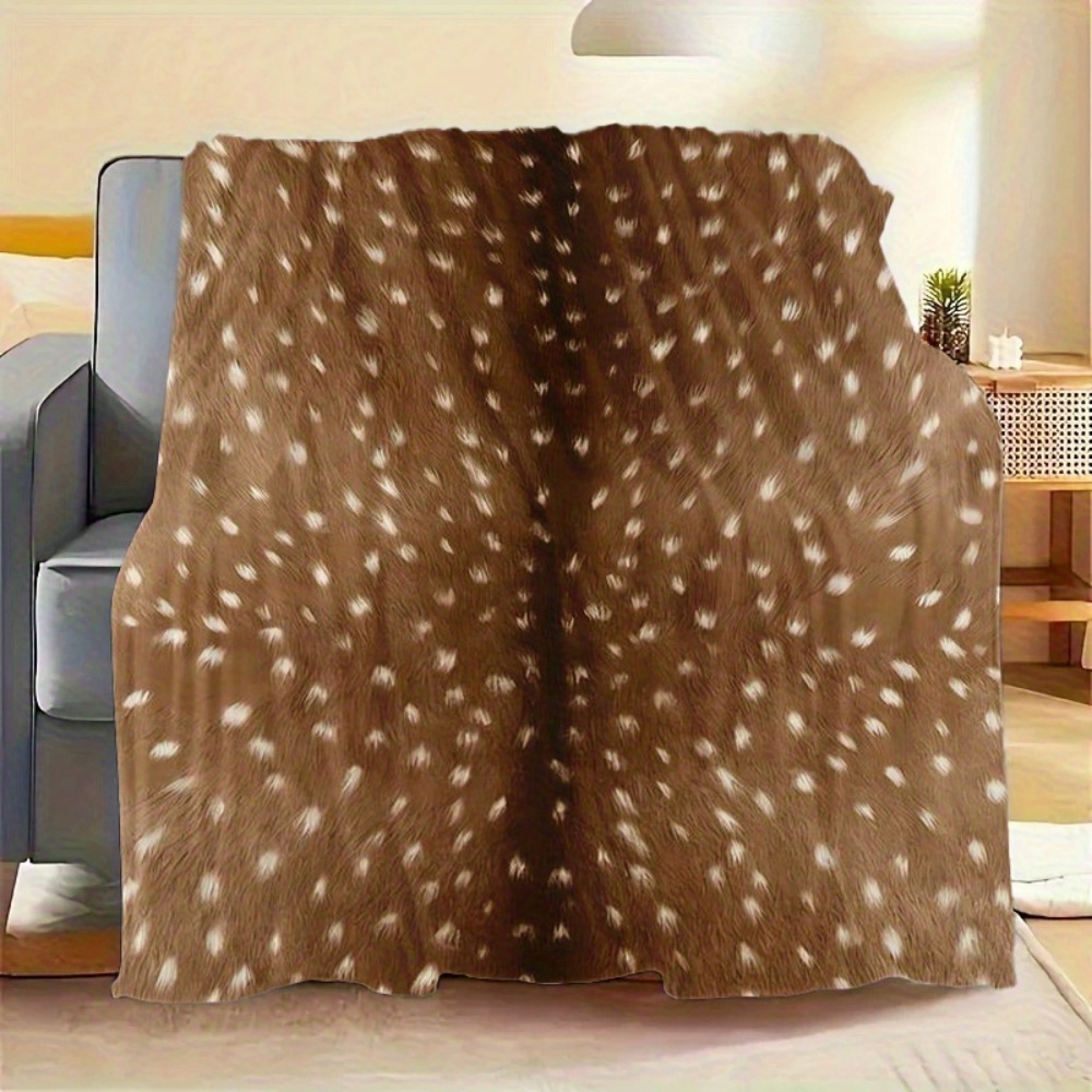 Vintage Brown Deer Spotted Ani - огляд і ціна Neutral Throw Blanket