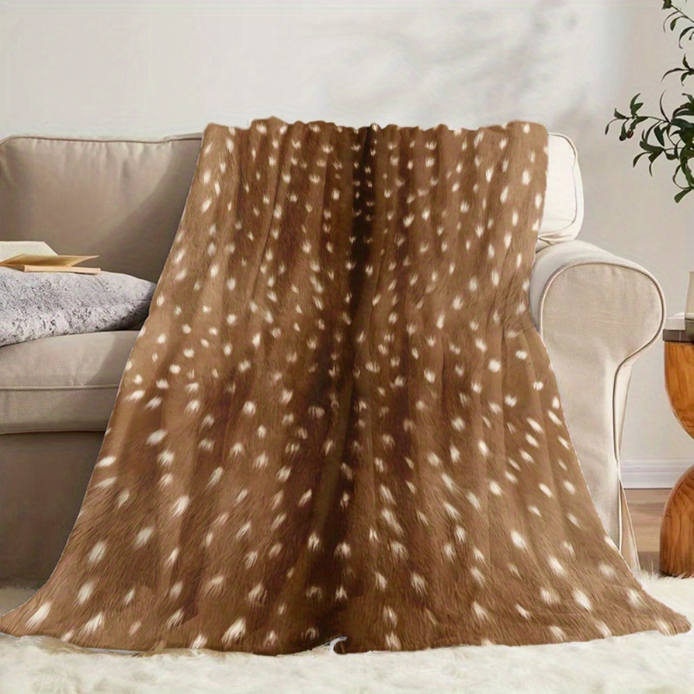 Vintage Brown Deer Spotted Ani - огляд і ціна Neutral Throw Blanket