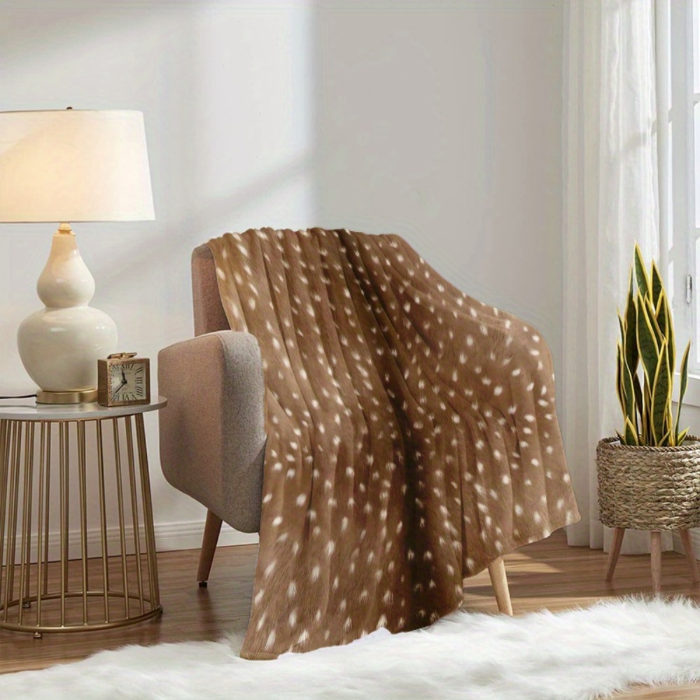 Vintage Brown Deer Spotted Ani - огляд і ціна Neutral Throw Blanket