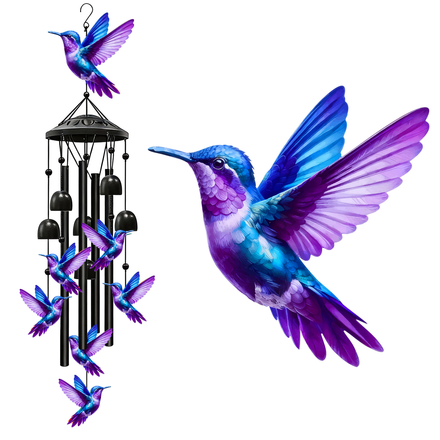 Hummingbird Metal Wind Chimes  - огляд і ціна Home Decor Youtube