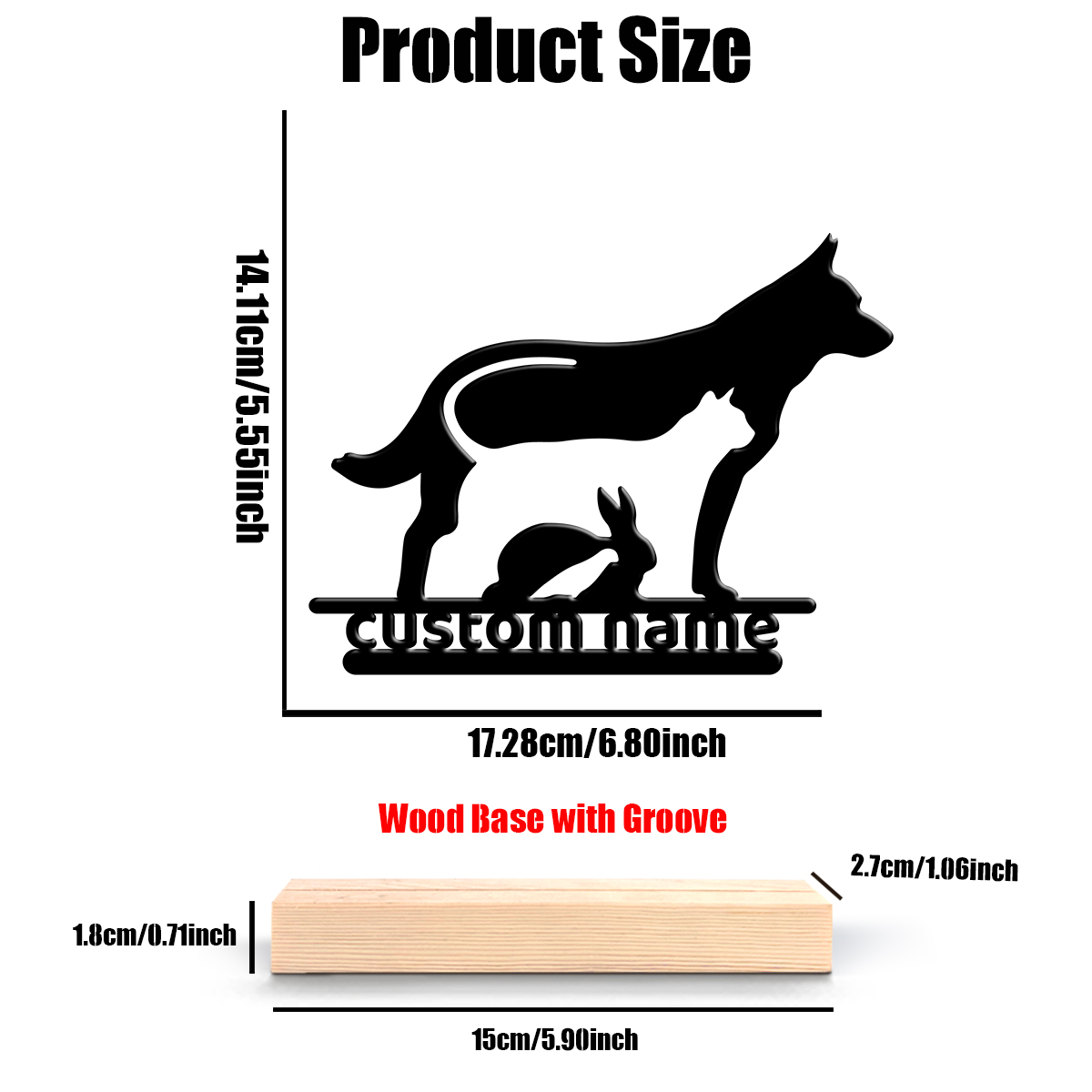 1Pc Csutom Dog Cat Rabbit Wood - огляд і ціна Home Decor Cat