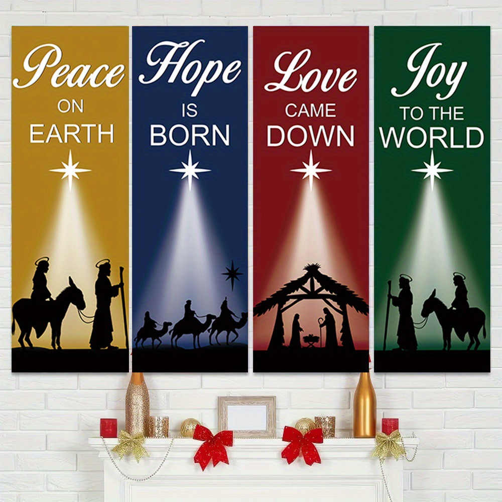4-Piece Christmas-Themed Banne - огляд і ціна Home Decor Locations