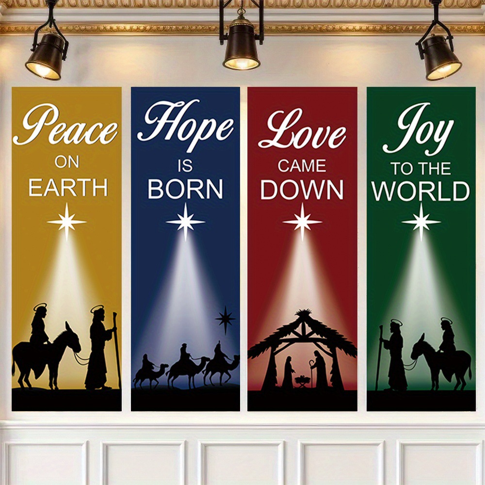 4-Piece Christmas-Themed Banne - огляд і ціна Home Decor Locations