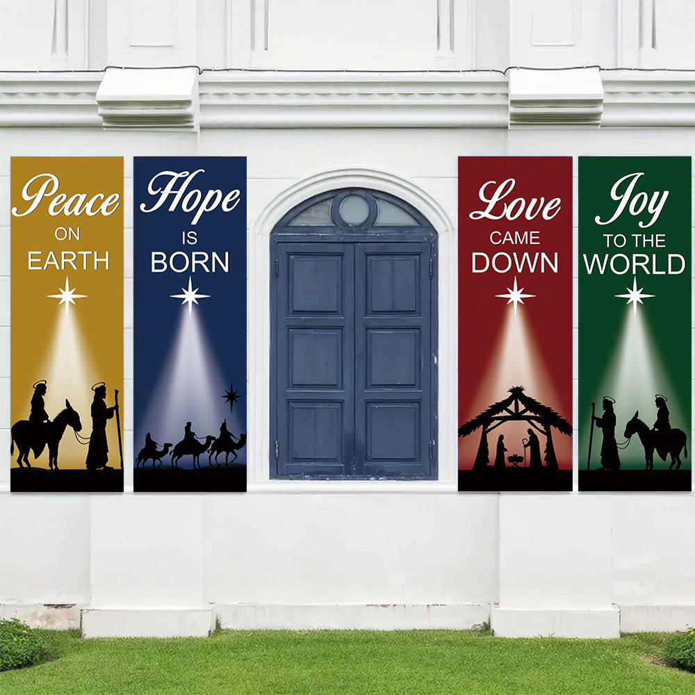 4-Piece Christmas-Themed Banne - огляд і ціна Home Decor Locations