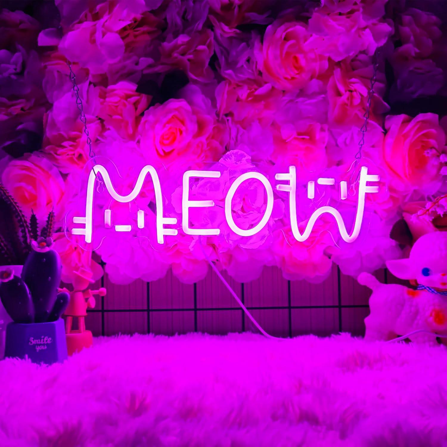 Meow Neon Sign Cat USB Powered - огляд і ціна Home Decor Cat