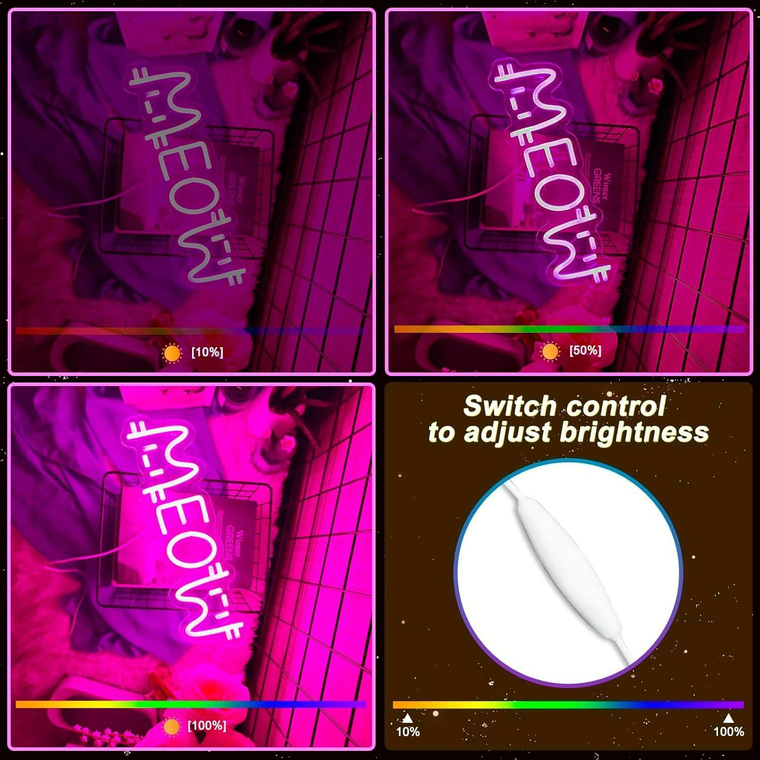 Meow Neon Sign Cat USB Powered - огляд і ціна Home Decor Cat