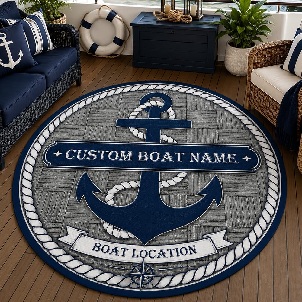 Custom Nautical Anchor Doormat - огляд і ціна Home Decor Locations