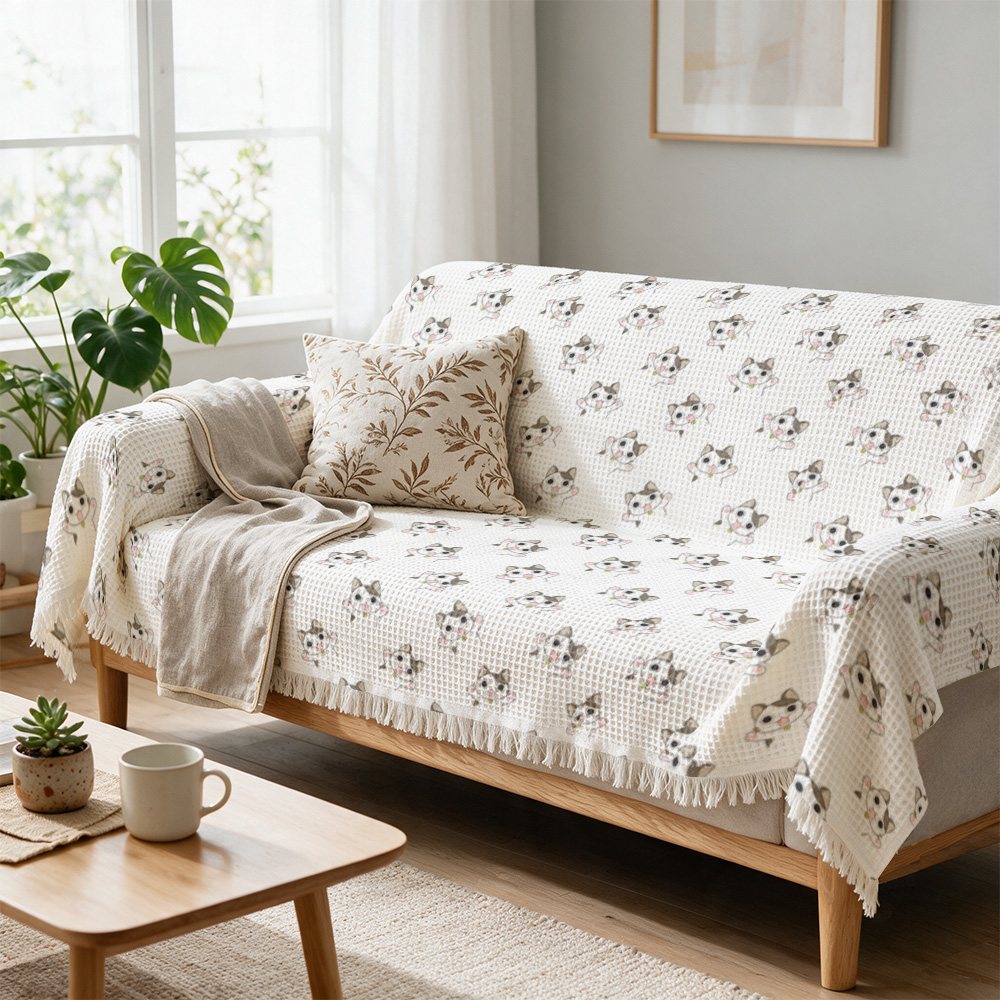 Cozy Floral Print Decorative S - огляд і ціна Neutral Throw Blanket