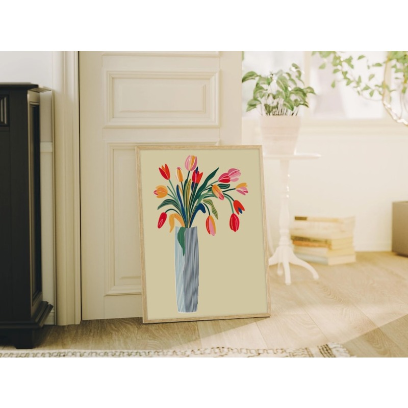 2pcs Tulip Flowers Canvas Wall - огляд і ціна Home Decor Youtube
