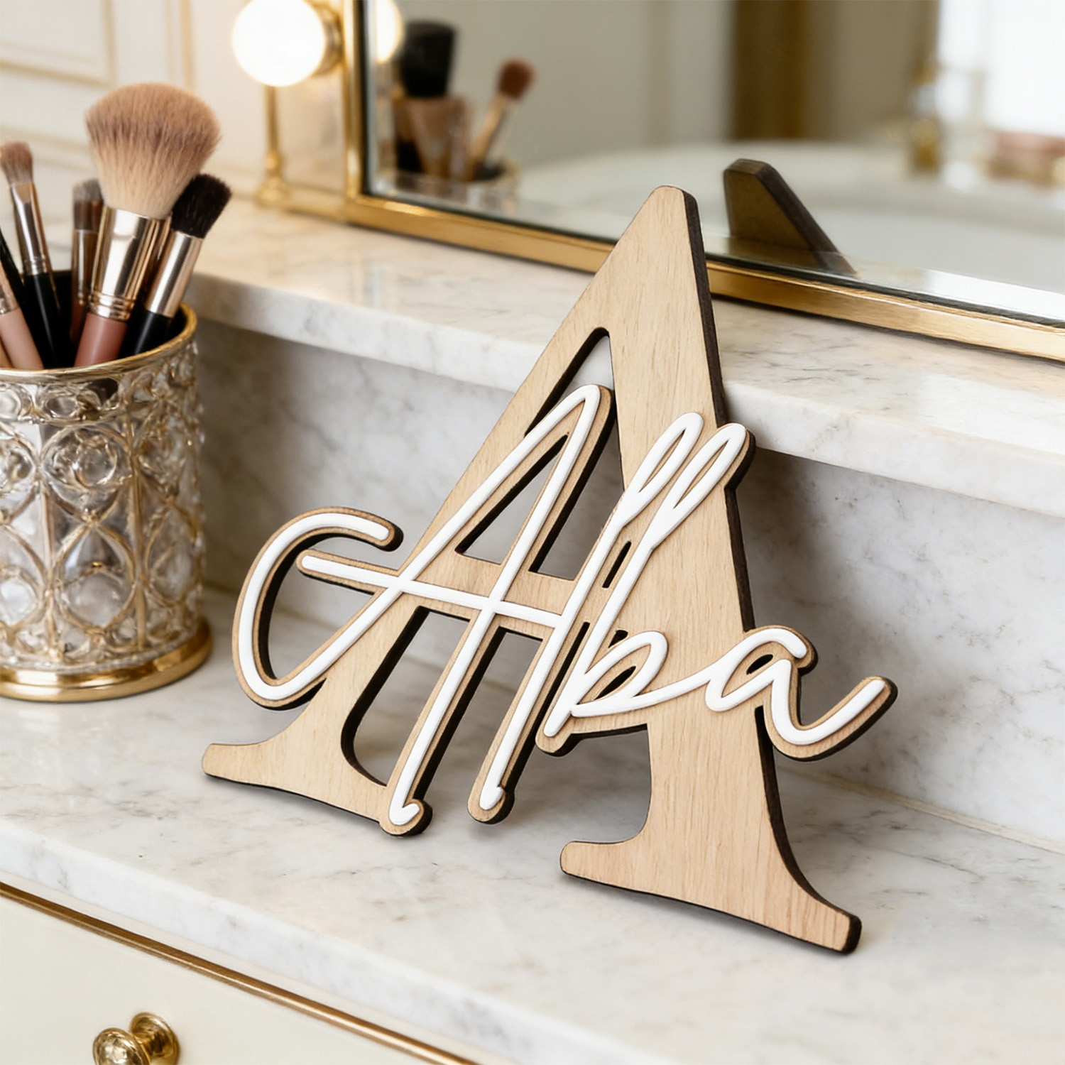 1pc Double-layer Wooden Name D - огляд і ціна Home Decor Product